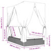 vidaXL Dvostruka ležaljka s krovom i zastorima crna od poliratana