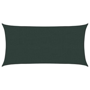 vidaXL Jedrilica za sunčevu sjenu Pravokutni 2 x 6 m HDPE Tamnozelena
