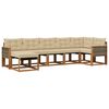 vidaXL Set vanjskih sofa s jastukom 7 pcs Prirodna i bež