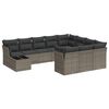 vidaXL 11-dijelni set vrtnih sofa od poliratana s jastucima sivi