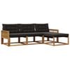 vidaXL Set vanjskih sofa 4 kom. Prirodna i crna