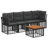 vidaXL Set vanjskih sofa 5 kom. Crna i tamno siva Poliester