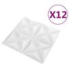 vidaXL Zidne panele 12 pcs Origami bijela 50 x 50 cm XPS pjena