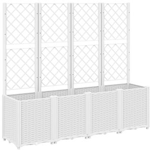 vidaXL Vrtna sadilica s re&scaron;etkom bijela 160 x 40 x 140 cm PP