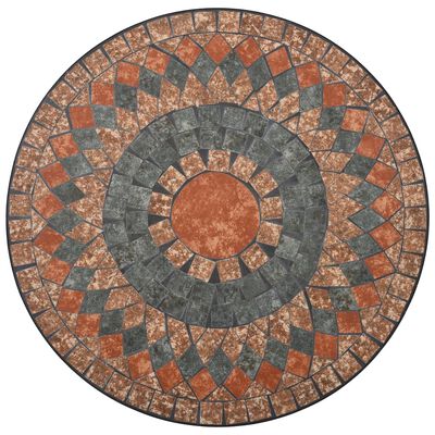 vidaXL Bistro stolić s mozaikom narančasto-sivi 60 cm keramički