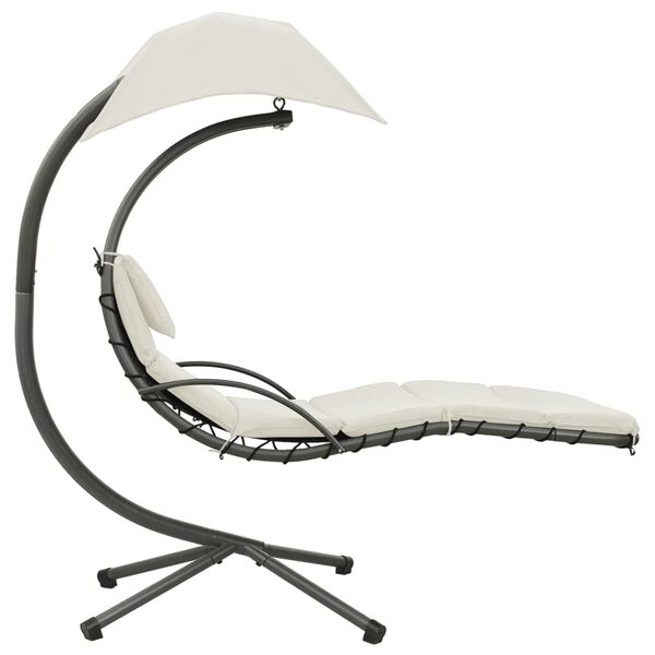 vidaXL Vrtna ljuljačka krem-siva 190 x 90 x 200 cm od tkanine