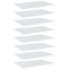 vidaXL Police za knjige 8 kom visoki sjaj bijele 60x40x1,5 cm iverica