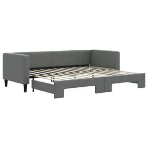 vidaXL Dnevni krevet na razvlačenje bez madraca tamnosivi 80x200 cm