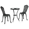 vidaXL Bistro set za vrt 3 pcs Crna Aluminij