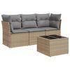 vidaXL 4-dijelni set vrtnih sofa s jastucima bež od poliratana