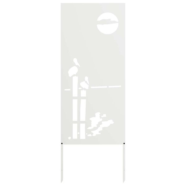 vidaXL Privatnost u vrtu Bijelo 50 x 140 cm Hladno valjana čelična