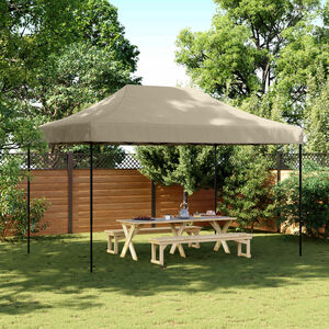 vidaXL Sklopivi prigodni &scaron;ator za zabave smeđesivi 440x292x315 cm