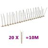 vidaXL Set od 20 šiljaka protiv ptica i golubova u 4 reda 10 m