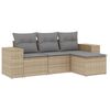 vidaXL 4-dijelni set vrtnih sofa s jastucima bež od poliratana