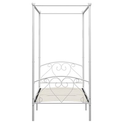 vidaXL Okvir za krevet s nadstrešnicom bijeli metalni 90 x 200 cm