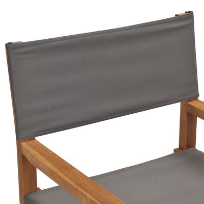 vidaXL Redateljska stolica od masivne tikovine siva