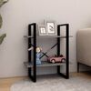 vidaXL Ormarić za knjige s 2 razine sivi 60x30x70 cm masivna borovina