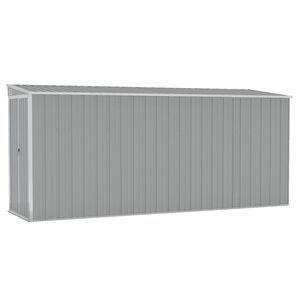 vidaXL Zidno vrtno spremi&scaron;te sivo 118x382x178 cm pocinčani čelik