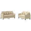 vidaXL 2-dijelni set sofa s jastucima krem od tkanine