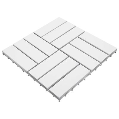 vidaXL Pločice za trijem 20 kom bijele 30 x 30 cm masivno drvo bagrema