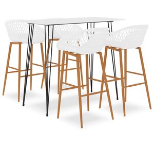vidaXL 5-dijelni barski set bijeli
