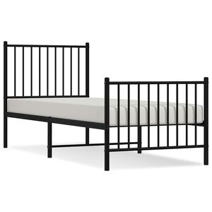 vidaXL Metalni okvir kreveta uzglavlje i podnožje crni 80x200 cm
