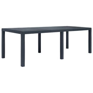 vidaXL Vrtni stol antracit 220 x 90 x 72 cm plastika s izgledom ratana