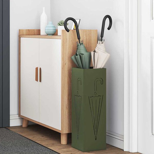 vidaXL Stalak za ki&scaron;obran Maslinasta 15,5 x 15,5 x 49 cm Metal