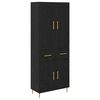 vidaXL Highboard Crni hrast 69,5 x 34 x 180 cm Konstruirano drvo