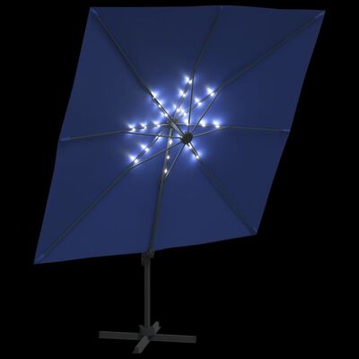 vidaXL LED konzolni suncobran azurno plavi 400 x 300 cm