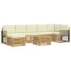 vidaXL Set vanjskih sofa 8 pcs Bijela i krem 59 x 59 x 37 cm Poliester