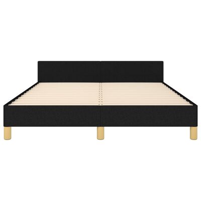 vidaXL Okvir za krevet s uzglavljem crni 140x190 cm od tkanine