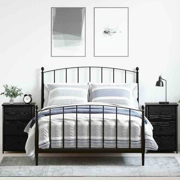 vidaXL Noćni ormar s ladicama 2 pcs Crni hrast 40 x 36 x 60 cm