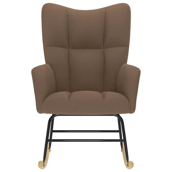 vidaXL Stolica za ljuljanje od tkanine smeđa