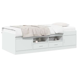 vidaXL Okvir kreveta s pohranom Bijela 80 x 200 cm Konstruirano drvo