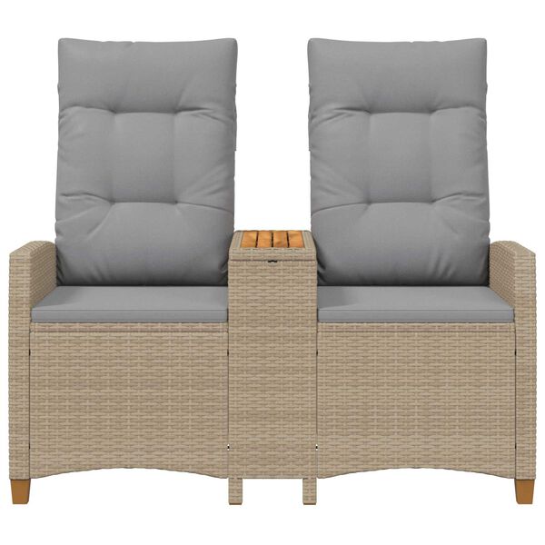 vidaXL Rekreativna klupa s stolom Bež i svijetlo siva poliratan