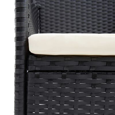 vidaXL 5-dijelni vrtni blagovaonski set s jastucima od poliratana crni