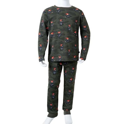 Dječja pidžama s dugim rukavima kaki 104