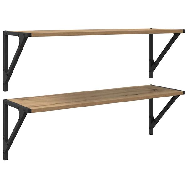 vidaXL Police na zidu Zidne 2 pcs Umjetnički hrast 80 x 25 x 25,5 cm