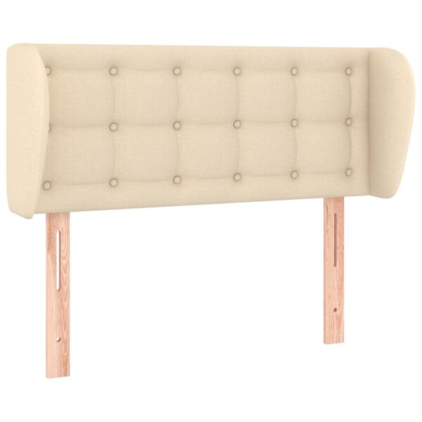 vidaXL Uzglavlje s ušima krem 83x23x78/88 cm od tkanine