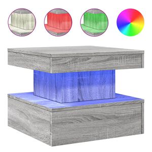 vidaXL Ormarić za uzglavlje LED sivom sonomom 50x50x40 cm