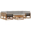 vidaXL Set vanjskih sofa s jastukom 7 pcs Prirodna i Svjetlosiva