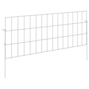 vidaXL Ograda za vrt s kolčićima 24 kom. 75 x 30 cm Pocinčani čelik