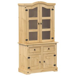 vidaXL Vitrina sa staklom Corona 100 x 48,5 x 179 cm masivna borovina