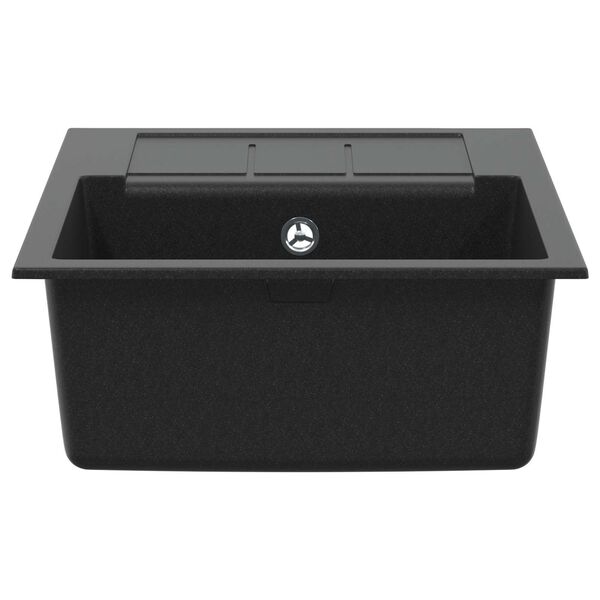 vidaXL Umivaonik Crna 620 x 500 mm 80% kvarc i 20% smola