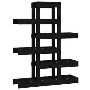 vidaXL Stalak za biljke crna 85 x 25 x 109,5 cm od masivne borovine