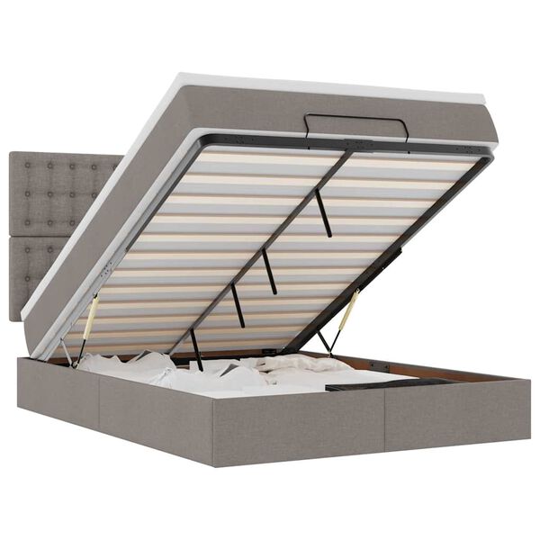 vidaXL Otomanski krevet s madracem i LED diodama tupe 140x190 cm