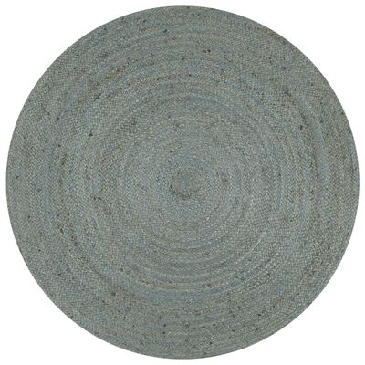 vidaXL Ručno rađeni tepih od jute okrugli 120 cm maslinastozeleni