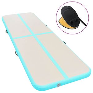 vidaXL Strunjača na napuhavanje s crpkom 300 x 100 x 10 cm PVC zelena