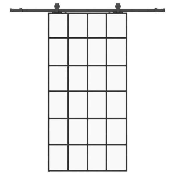 vidaXL Klizna vrata s priborom crna 102 x 205 cm od ESG stakla